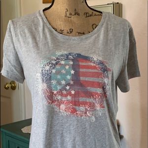 Peace Sign Flag Patriotic T Shirt Size M